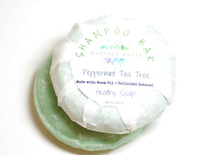 shampoo bar. healthy scalp shampoo bar. peppermint tea tree shampoo bar. 